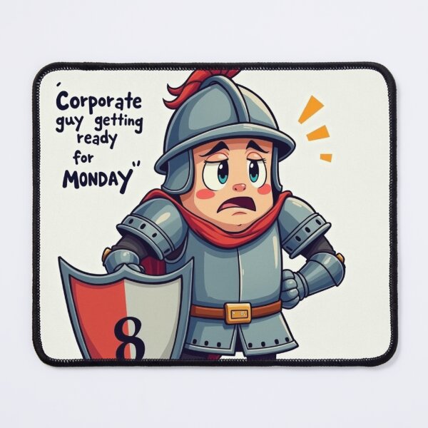 Item preview, Relatable Corporate Guy – Nervous Monday Vibes in Armor | YourRandomStore designed and sold by YourRandomStore.