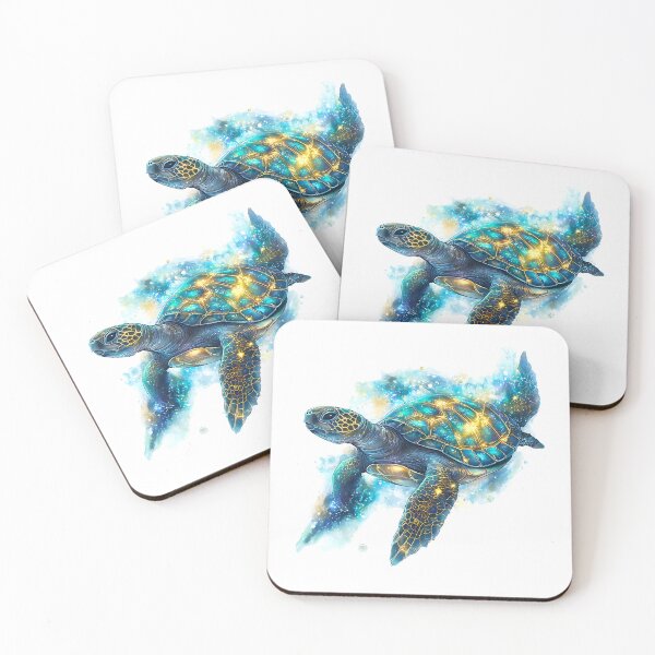 Item preview, Celestial Sea Turtle with Glowing Shell in Fantasy Art designed and sold by Anastasiia Yurevych.