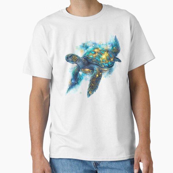 Item preview, Celestial Sea Turtle with Glowing Shell in Fantasy Art designed and sold by Anastasiia Yurevych.