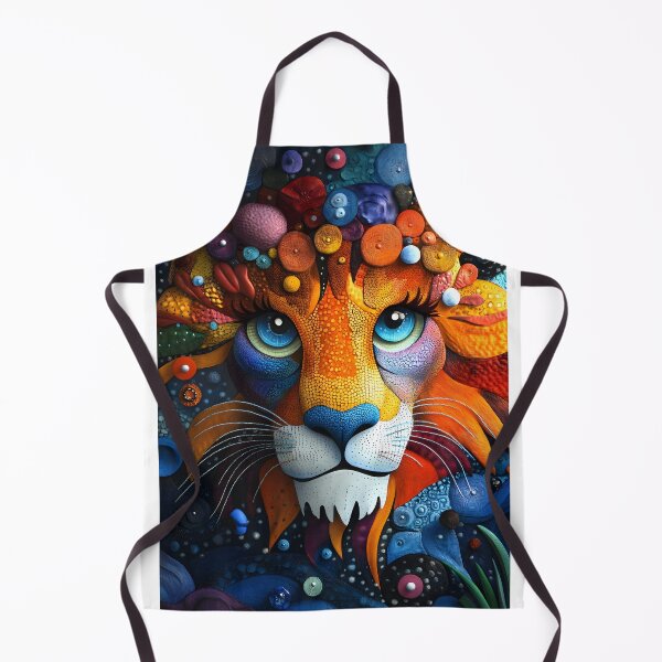 Item preview, Vibrant lion art with colorful orbs and abstract textures. designed and sold by Artessie.