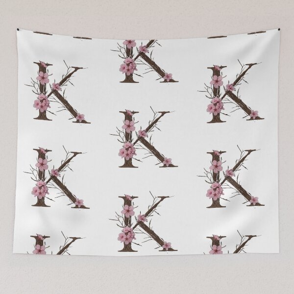 Item preview, Floral Letter K - Cherry Blossom Inspired Typography Art designed and sold by Psycho-Crazy.