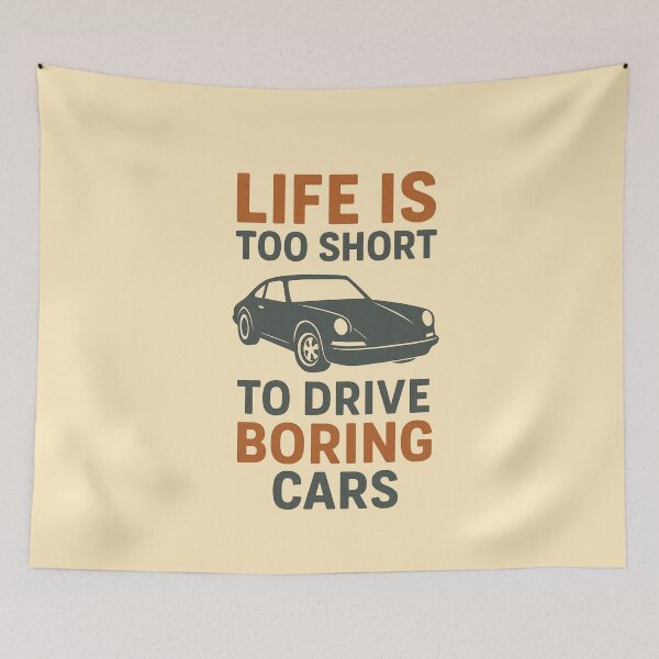Item preview, Life Is Too Short to Drive Boring Cars – Retro Car Enthusiast Design designed and sold by Wizard-shop1.