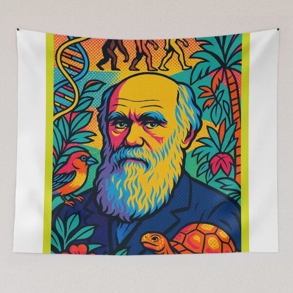 Item preview, Charles Darwin Pop Art Portrait – Colorful Evolutionary Science Illustration designed and sold by PrometheusStyle.