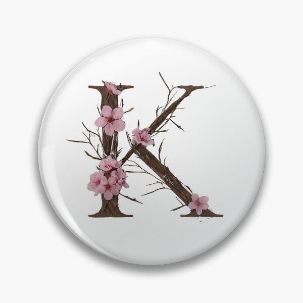 Item preview, Floral Letter K - Cherry Blossom Inspired Typography Art designed and sold by Psycho-Crazy.