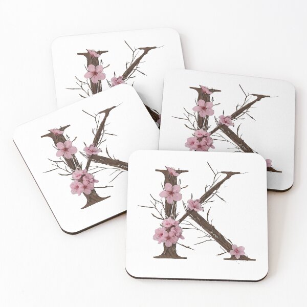 Item preview, Floral Letter K - Cherry Blossom Inspired Typography Art designed and sold by Psycho-Crazy.