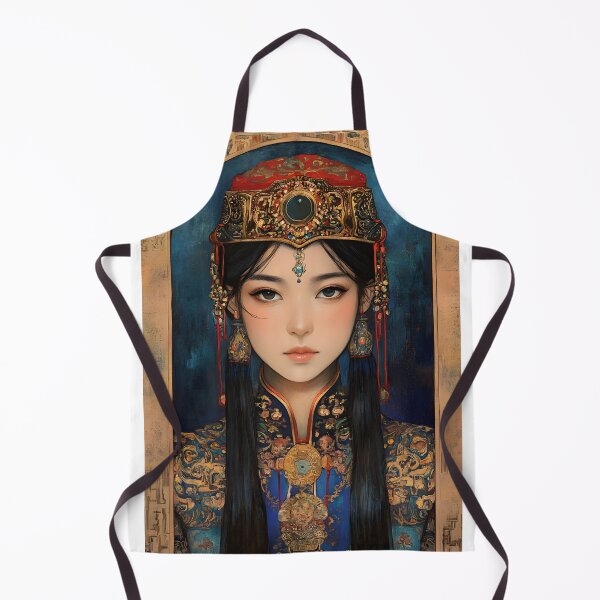 Item preview, Ornate portrait of a woman in traditional attire. designed and sold by Artessie.