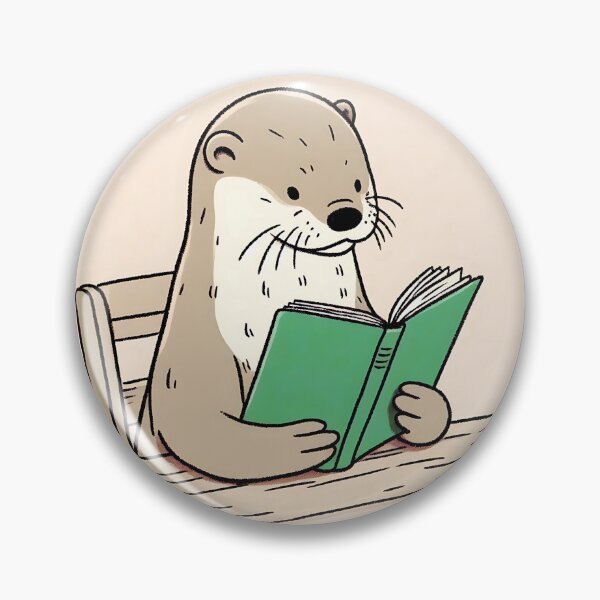 Item preview, Otter Book Lover – Minimalist Kawaii Style designed and sold by Dino-Lune.