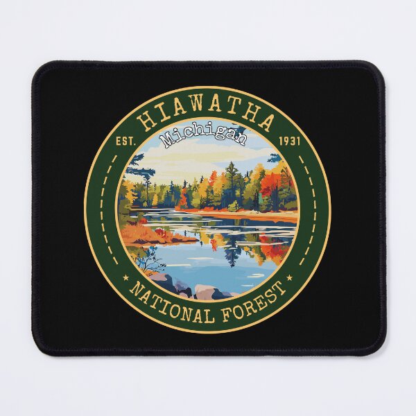 Item preview, Hiawatha National Forest in Michigan, USA Vintage Travel Art Emblem designed and sold by MaateoDesign.