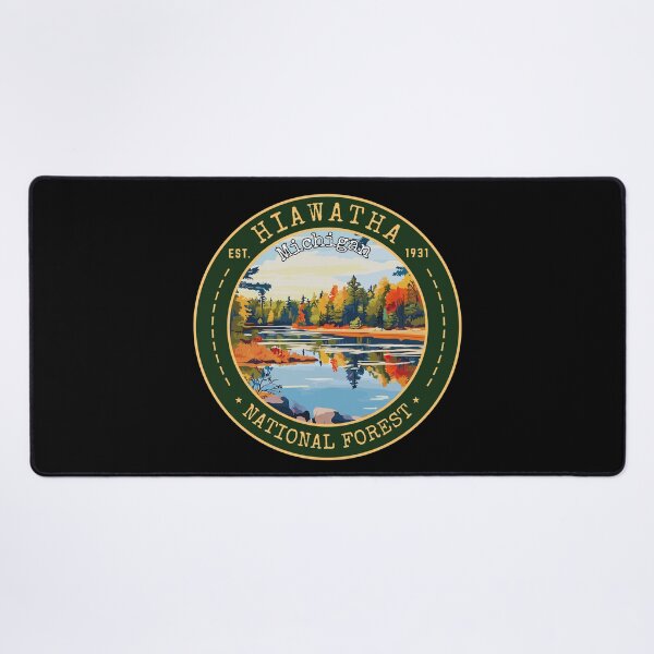 Item preview, Hiawatha National Forest in Michigan, USA Vintage Travel Art Emblem designed and sold by MaateoDesign.