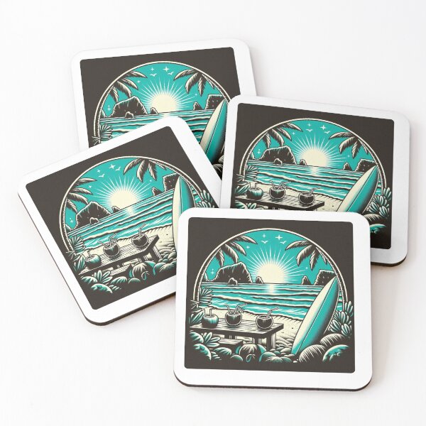 Item preview, Black and White Vector Beach Art #1 – Minimalist AI Design for Travel Lovers, Surf Style, and Coastal Vibes designed and sold by knalpot-design.