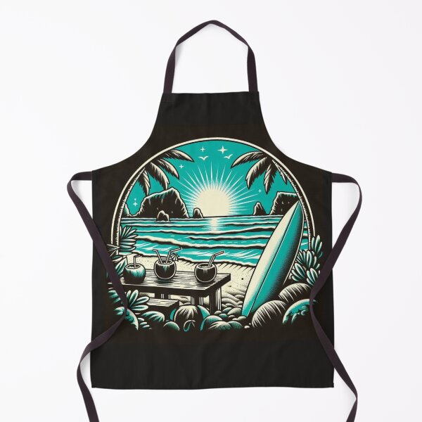 Item preview, Black and White Vector Beach Art #1 – Minimalist AI Design for Travel Lovers, Surf Style, and Coastal Vibes designed and sold by knalpot-design.