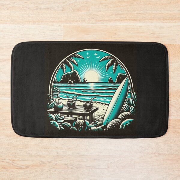 Item preview, Black and White Vector Beach Art #1 – Minimalist AI Design for Travel Lovers, Surf Style, and Coastal Vibes designed and sold by knalpot-design.