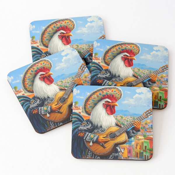 Item preview, Rooster in vibrant Mexican attire playing a guitar. designed and sold by Artessie.