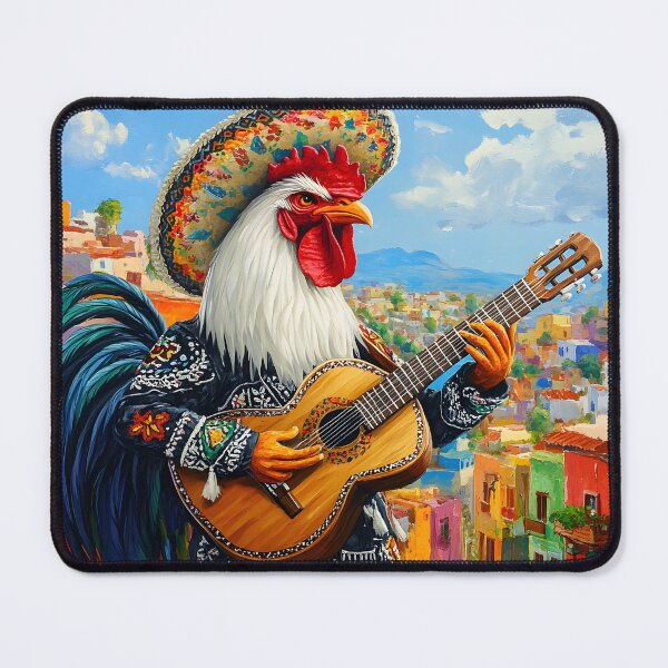 Item preview, Rooster in vibrant Mexican attire playing a guitar. designed and sold by Artessie.
