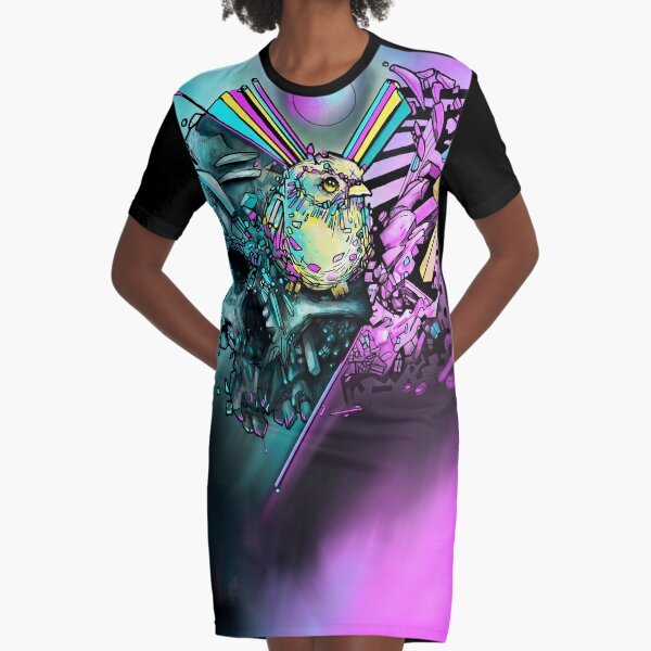 Bird skull Graphic T-Shirt Dress