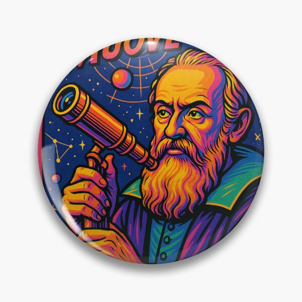 Item preview, Galileo Galilei Pop Art Portrait – Retro Astronomer with Telescope designed and sold by PrometheusStyle.