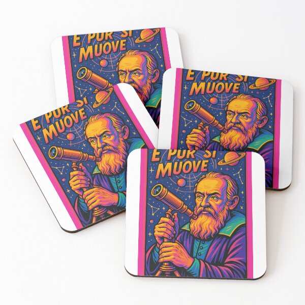 Item preview, Galileo Galilei Pop Art Portrait – Retro Astronomer with Telescope designed and sold by PrometheusStyle.