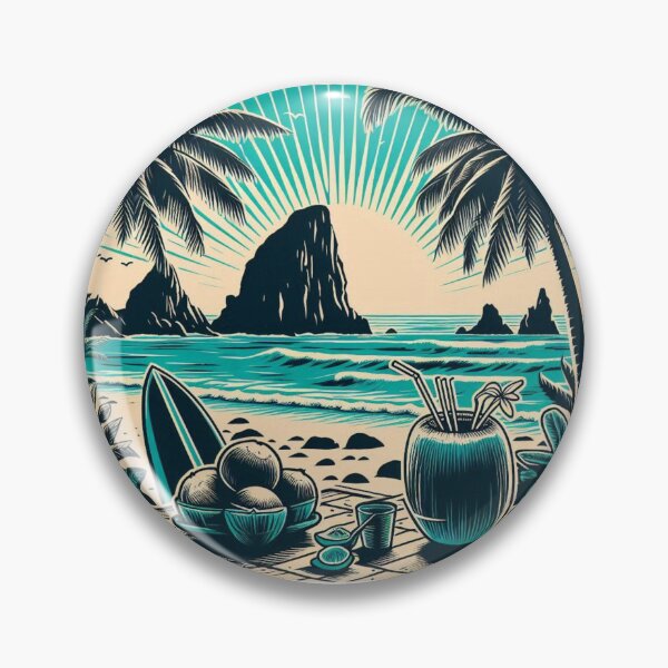 Item preview, Black and White Vector Beach Art  #3 – Minimalist AI Design for Travel Lovers, Surf Style, and Coastal Vibes designed and sold by knalpot-design.