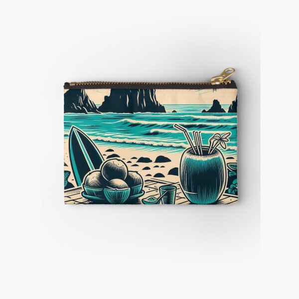Item preview, Black and White Vector Beach Art  #3 – Minimalist AI Design for Travel Lovers, Surf Style, and Coastal Vibes designed and sold by knalpot-design.