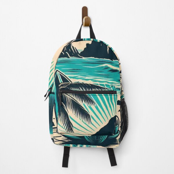 Item preview, Black and White Vector Beach Art  #3 – Minimalist AI Design for Travel Lovers, Surf Style, and Coastal Vibes designed and sold by knalpot-design.