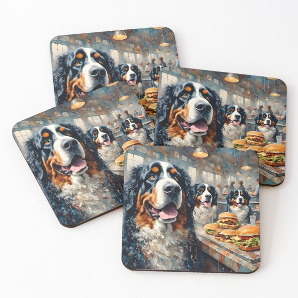 Item preview, Bernese Mountain Dogs Visit the Diner designed and sold by Angelandspot.
