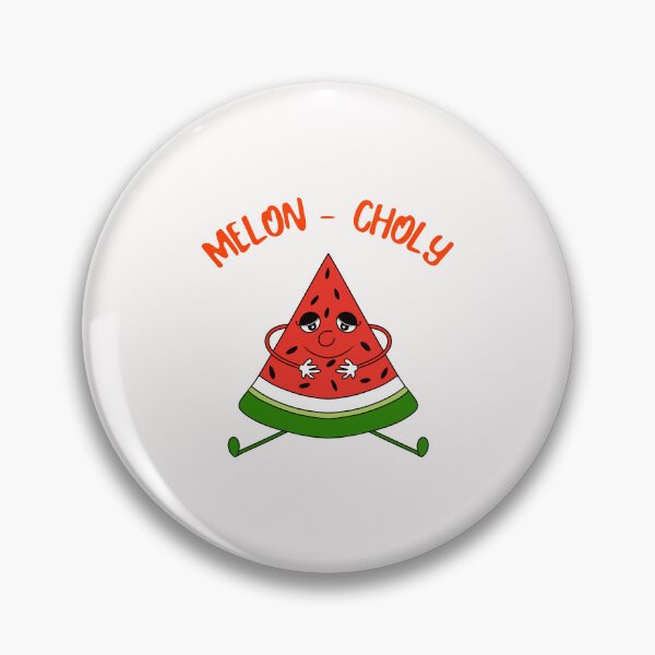 Artikelvorschau, Lustiges Wortspiel mit Wassermelonenscheibe und Melonen-Choly entworfen und verkauft von Sartoris Art.