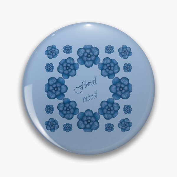 Item preview, The inscription "Floral mood" with blue flowers designed and sold by Cherevan.