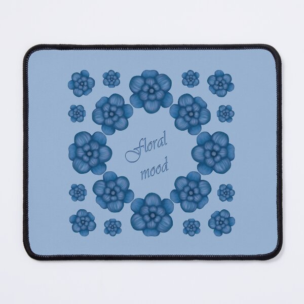 Item preview, The inscription "Floral mood" with blue flowers designed and sold by Cherevan.