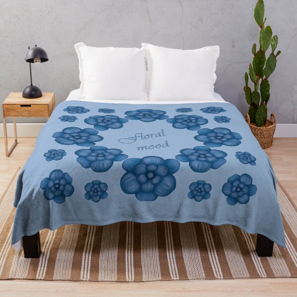 Item preview, The inscription "Floral mood" with blue flowers designed and sold by Cherevan.