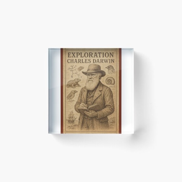 Item preview, Charles Darwin Vintage Exploration Poster – 19th Century Scientific Illustration Style designed and sold by PrometheusStyle.
