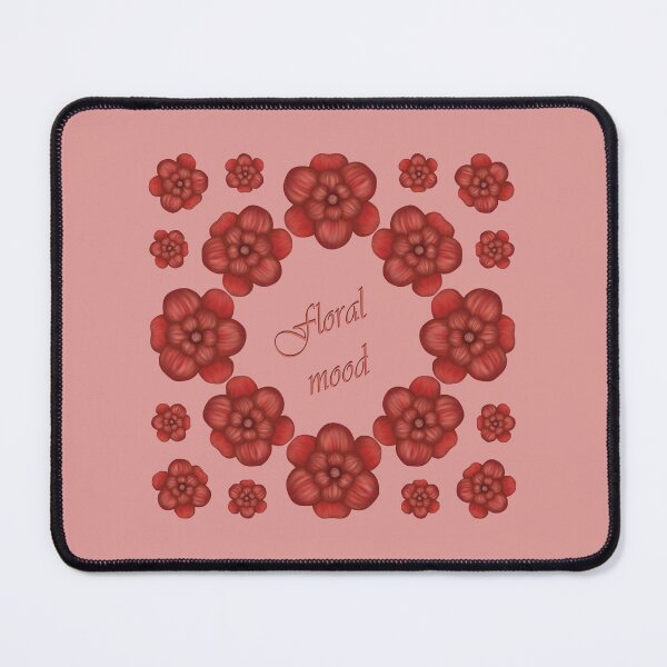 Item preview, The inscription "Floral mood" with red flowers designed and sold by Cherevan.