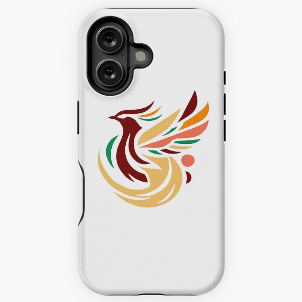 Vista previa del artículo con la obra «Fénix geométrico: pájaro de fuego abstracto en llamativos colores tribales», diseñado y vendido por Artticadesigns.