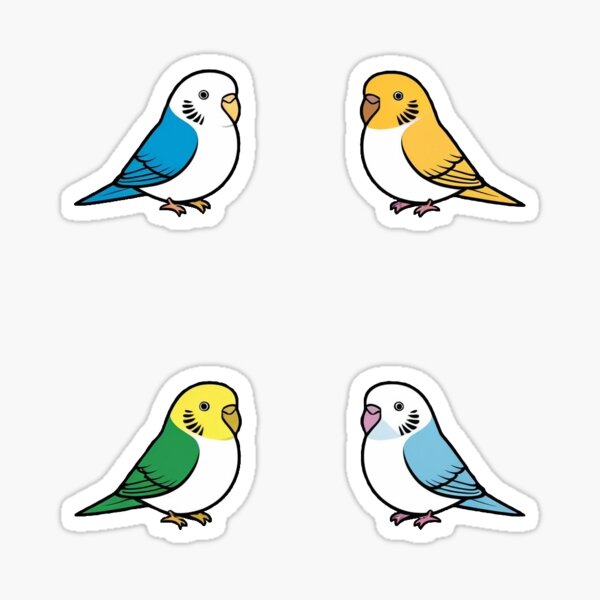 Item preview, Budgie Birds Bundle (4 pieces) designed and sold by Kopenhagen-.
