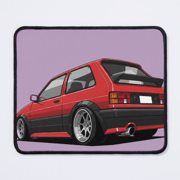 Item preview, Red retro hatchback style car designed and sold by GingaDesigns.