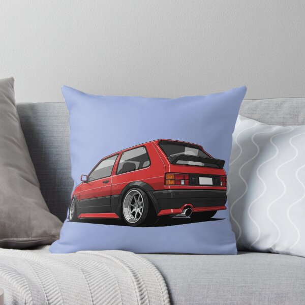 Item preview, Red retro hatchback style car designed and sold by GingaDesigns.