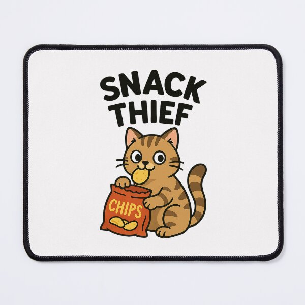 Item preview, Snack Thief – Mischievous Cat with Chips designed and sold by ALITOPRINCE.