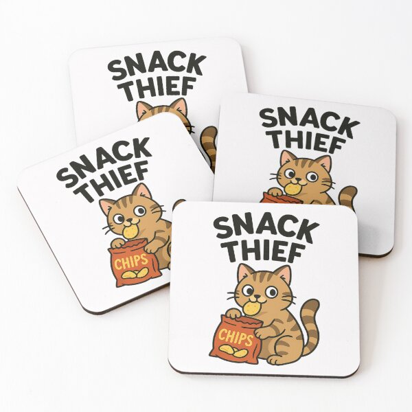 Item preview, Snack Thief – Mischievous Cat with Chips designed and sold by ALITOPRINCE.