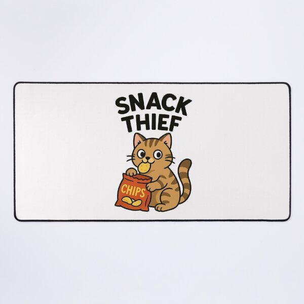 Item preview, Snack Thief – Mischievous Cat with Chips designed and sold by ALITOPRINCE.