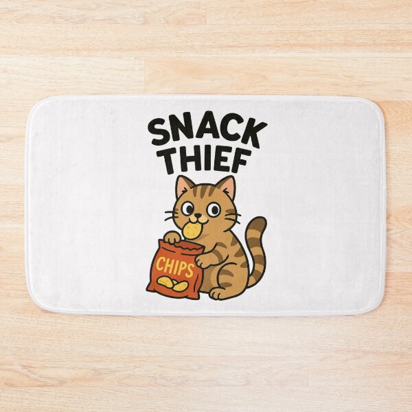 Item preview, Snack Thief – Mischievous Cat with Chips designed and sold by ALITOPRINCE.