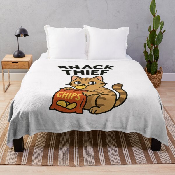 Item preview, Snack Thief – Mischievous Cat with Chips designed and sold by ALITOPRINCE.