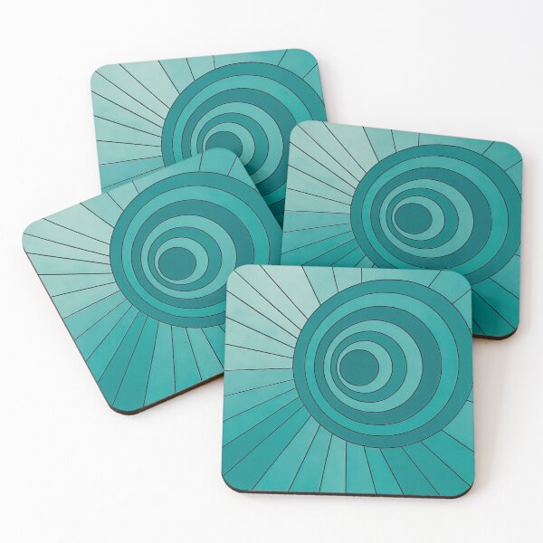 Item preview, Minimalist Teal Geometry - Spiral Abstract Radiating line Design designed and sold by Visions of the Magpie.
