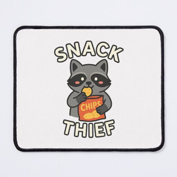 Item preview, Snack Thief – Blushing Raccoon with Chips designed and sold by ALITOPRINCE.