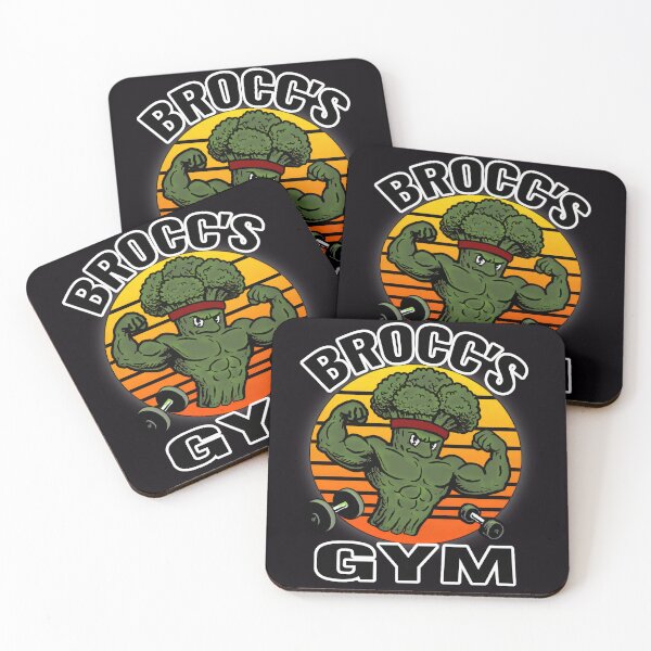 Item preview, Brocc’s Gym – Retro Buff Broccoli Fitness Design designed and sold by SHHCreations.