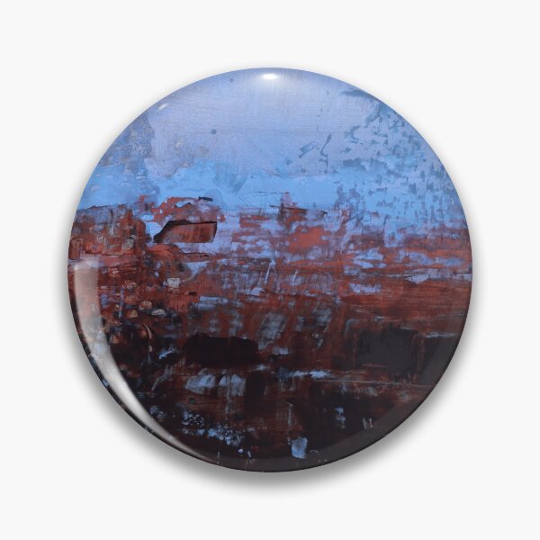 Item preview, Abstract Earth and Sky – Red, Black and Blue Textured Landscape, Dramatic Moody Art Print for Home or Studio designed and sold by ElaSzczepaniak.