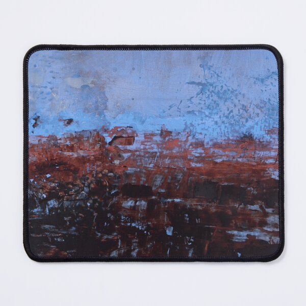 Item preview, Abstract Earth and Sky – Red, Black and Blue Textured Landscape, Dramatic Moody Art Print for Home or Studio designed and sold by ElaSzczepaniak.