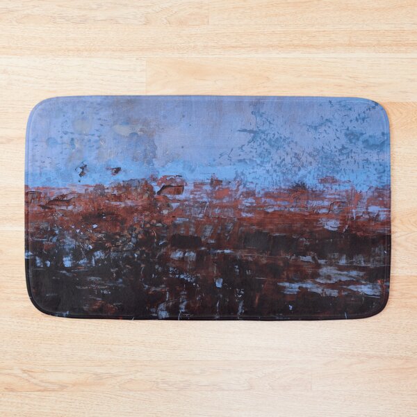 Item preview, Abstract Earth and Sky – Red, Black and Blue Textured Landscape, Dramatic Moody Art Print for Home or Studio designed and sold by ElaSzczepaniak.