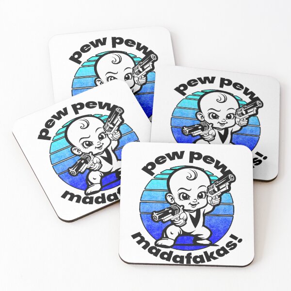 Item preview, Pew Pew Madafakas! Unique Boss Baby illustration for light background designed and sold by PixelPunny.