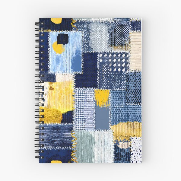 Item preview, Denim Patchwork Pattern Blue and Yellow Textured Fabric Design designed and sold by anass002.