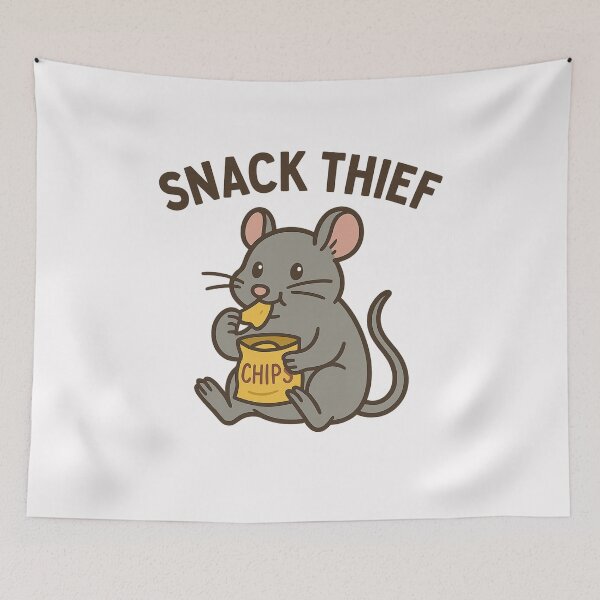 Item preview, Snack Thief – Cheeky Mouse with Chips designed and sold by ALITOPRINCE.