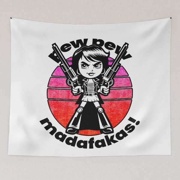 Item preview, Pew Pew Madafakas! Unique Girl Boss illustration for light background designed and sold by PixelPunny.